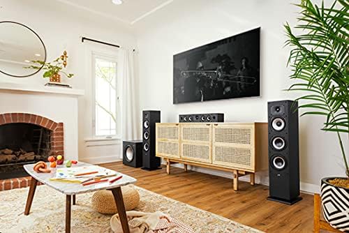 Polk Audio Monitor XT35 schlanker Center Lautsprecher, Hi-Res Zertifiziert, kompatibel mit Dolby Atmos und DTS:X (Stück), Schwarz