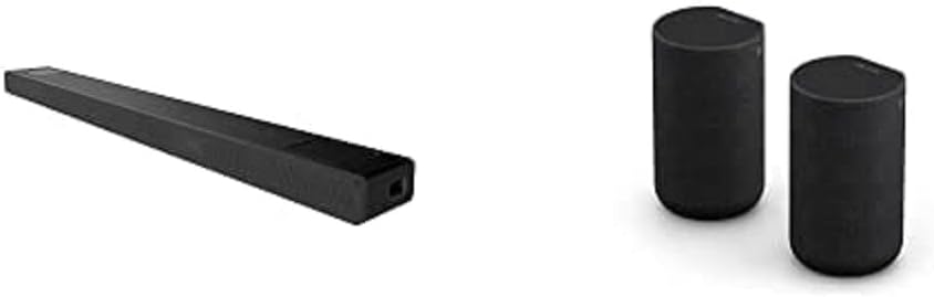 Sony HT-A5000 5.1.2-Kanal Surround Sound Dolby Atmos Premium-Soundbar mit integriertem Subwoofer (HDMI, Bluetooth, High-Res Audio, 500W Gesamtleistung), Schwarz