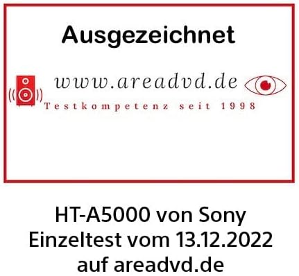 Sony HT-A5000 5.1.2-Kanal Surround Sound Dolby Atmos Premium-Soundbar mit integriertem Subwoofer (HDMI, Bluetooth, High-Res Audio, 500W Gesamtleistung), Schwarz