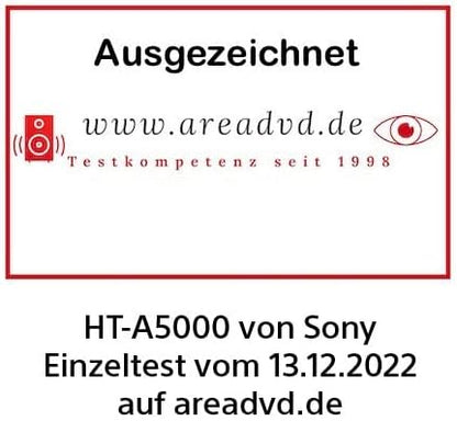 Sony HT-A5000 5.1.2-Kanal Surround Sound Dolby Atmos Premium-Soundbar mit integriertem Subwoofer (HDMI, Bluetooth, High-Res Audio, 500W Gesamtleistung), Schwarz