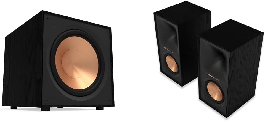 Klipsch R-121SW Black – Aktiver Subwoofer 30,5 cm (12 Zoll), Schwarz, digitaler Verstärker, 200 W/400 W