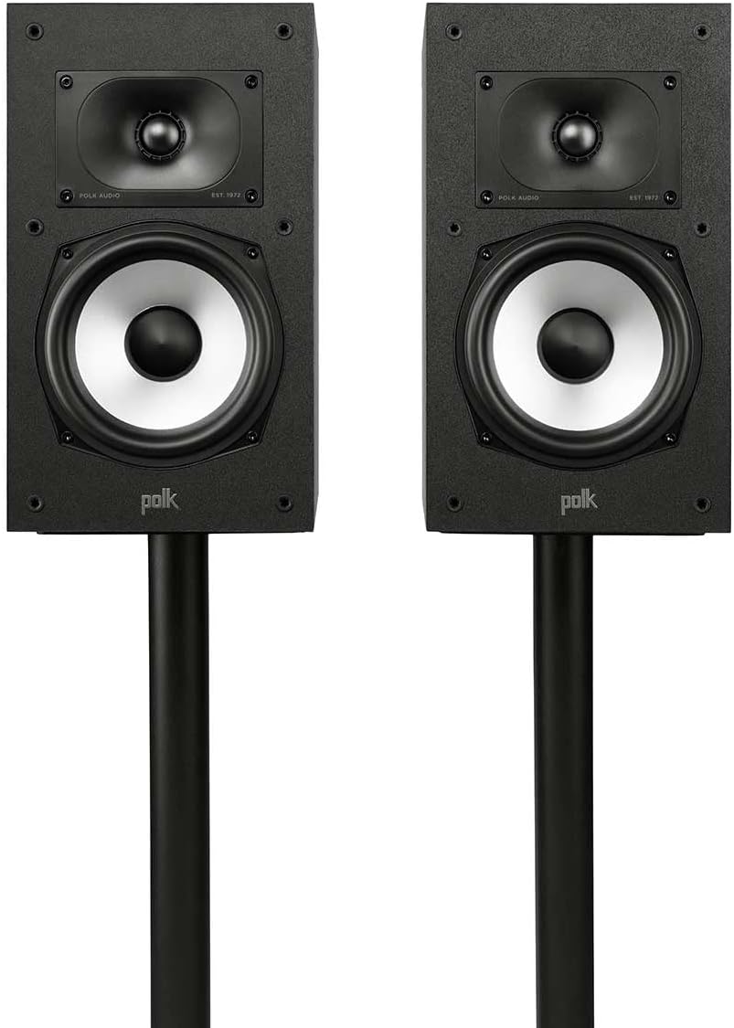Polk Audio Monitor XT35 schlanker Center Lautsprecher, Hi-Res Zertifiziert, kompatibel mit Dolby Atmos und DTS:X (Stück), Schwarz