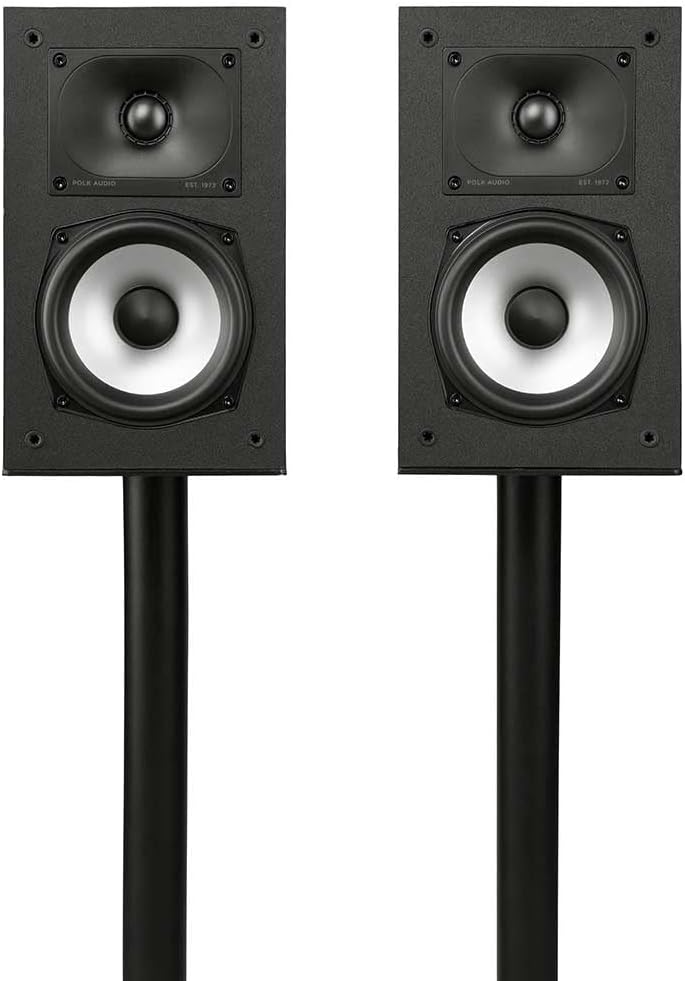 Polk Audio Monitor XT35 schlanker Center Lautsprecher, Hi-Res Zertifiziert, kompatibel mit Dolby Atmos und DTS:X (Stück), Schwarz