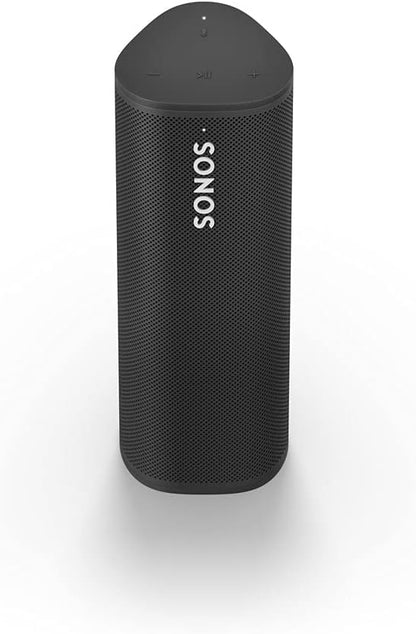 Sonos Roam + kabelloses Ladegerät, schwarz – Wasserdichter WLAN & Bluetooth Lautsprecher mit Alexa Sprachsteuerung, Google Assistant und AirPlay 2