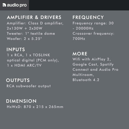Audio Pro A48 Schwarz