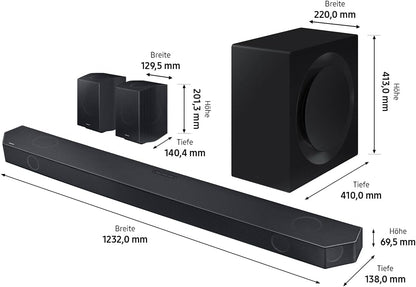 Samsung HW-Q995GC 11.1.4-Kanal Q-Soundbar, 4.0.2-Kanal Rücklautsprecher, Kabelloses Dolby Atmos / DTS:X, Q-Symphony [2023]