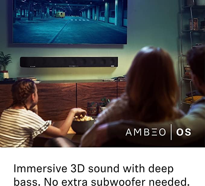 SENNHEISER AMBEO Soundbar Plus für TV und Musik - EU-Stecker - 3D Surround Sound, virtuelles 7.1.4-Lautsprecher-Setup, eingebaute Dual Subwoofer, erweiterte Streaming-Anbindung und Stimmverbesserung