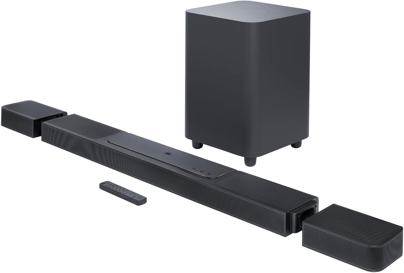 JBL Bar 1300 – Kompakte 11.1.4-Kanal-Soundbar für Heimkino Sound-System – Mit abnehmbaren Surround-Lautsprechern, MultiBeamTM und Dolby Atmos Surround Sound – Schwarz