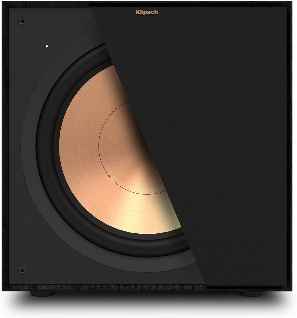Klipsch R-121SW Black – Aktiver Subwoofer 30,5 cm (12 Zoll), Schwarz, digitaler Verstärker, 200 W/400 W