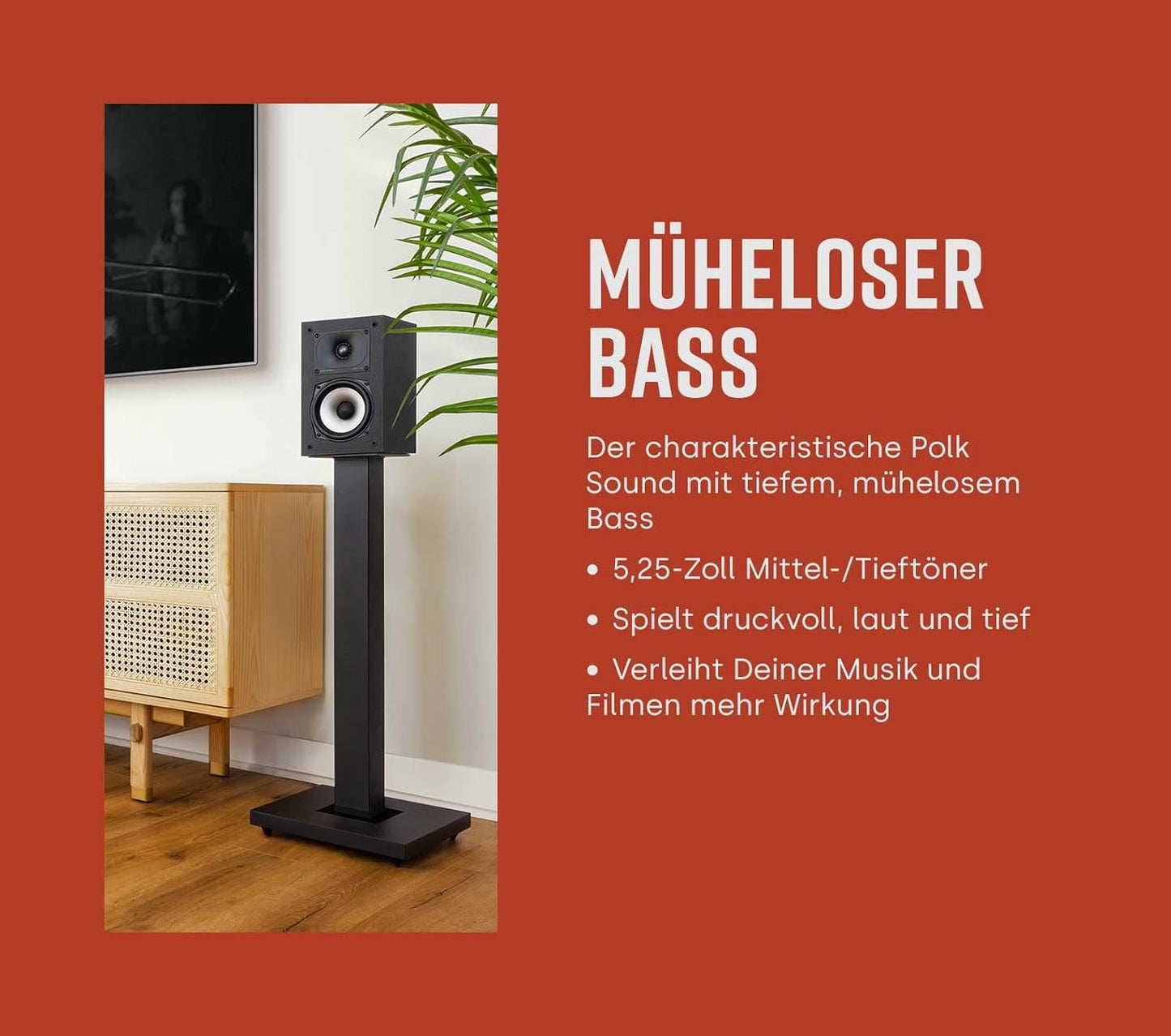 Polk Audio Monitor XT35 schlanker Center Lautsprecher, Hi-Res Zertifiziert, kompatibel mit Dolby Atmos und DTS:X (Stück), Schwarz