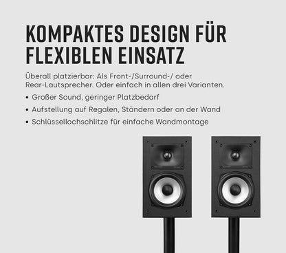 Polk Audio Monitor XT35 schlanker Center Lautsprecher, Hi-Res Zertifiziert, kompatibel mit Dolby Atmos und DTS:X (Stück), Schwarz