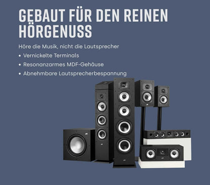 Polk Audio Monitor XT35 schlanker Center Lautsprecher, Hi-Res Zertifiziert, kompatibel mit Dolby Atmos und DTS:X (Stück), Schwarz