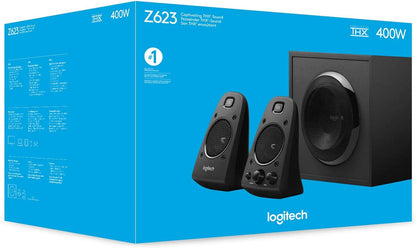 Logitech Z623 Lautsprecher-System mit Subwoofer, Satter Bass, 400 Watt Spitzenleistung