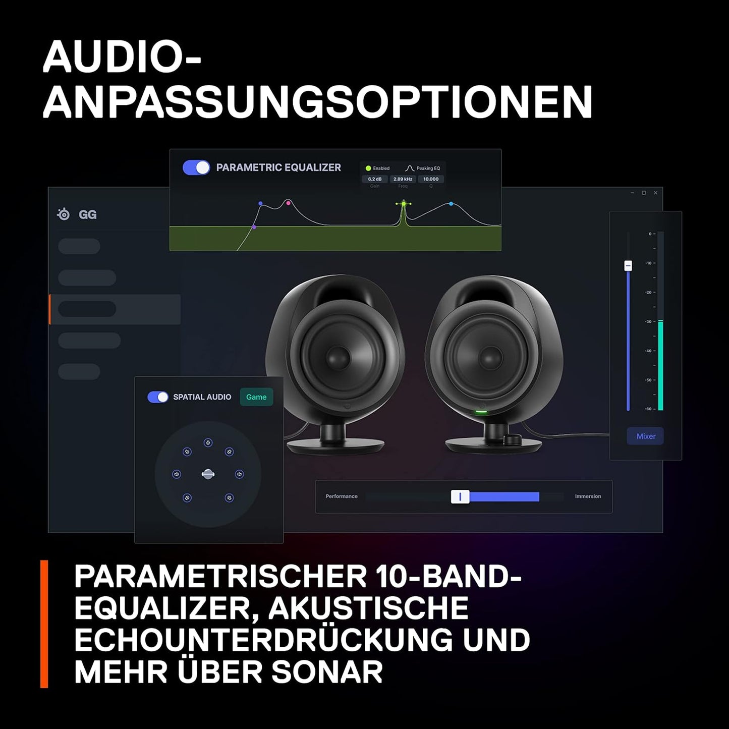 SteelSeries Arena 7 - 2.1-Gaming-Lautsprecher
