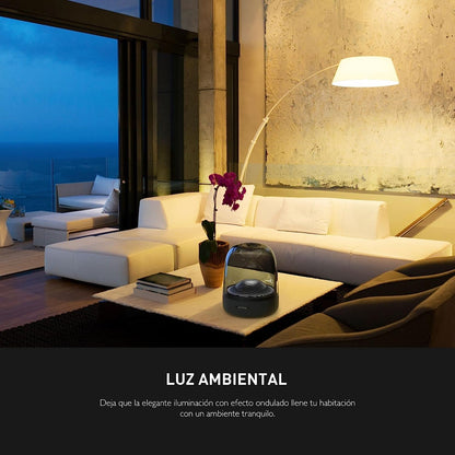 Harman Kardon Aura Studio 3 - Eleganter, kabelloser BT Lautsprecher mit Premium Design und Ambient Lighting- Schwarz
