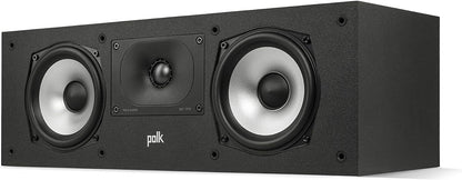 Polk Audio Monitor XT35 schlanker Center Lautsprecher, Hi-Res Zertifiziert, kompatibel mit Dolby Atmos und DTS:X (Stück), Schwarz