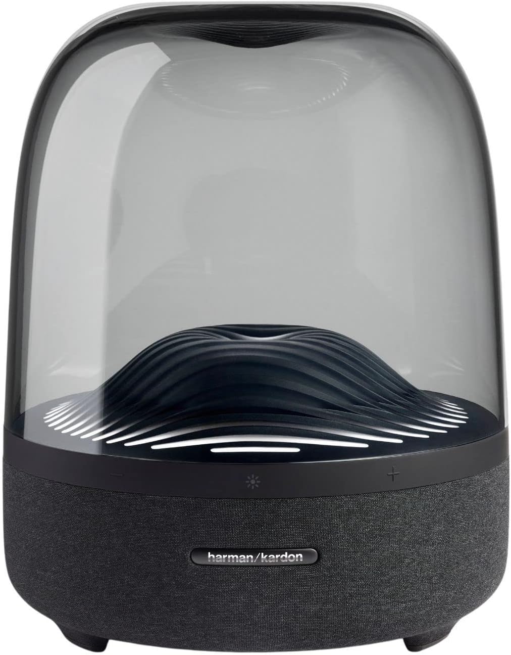 Harman Kardon Aura Studio 3 - Eleganter, kabelloser BT Lautsprecher mit Premium Design und Ambient Lighting- Schwarz