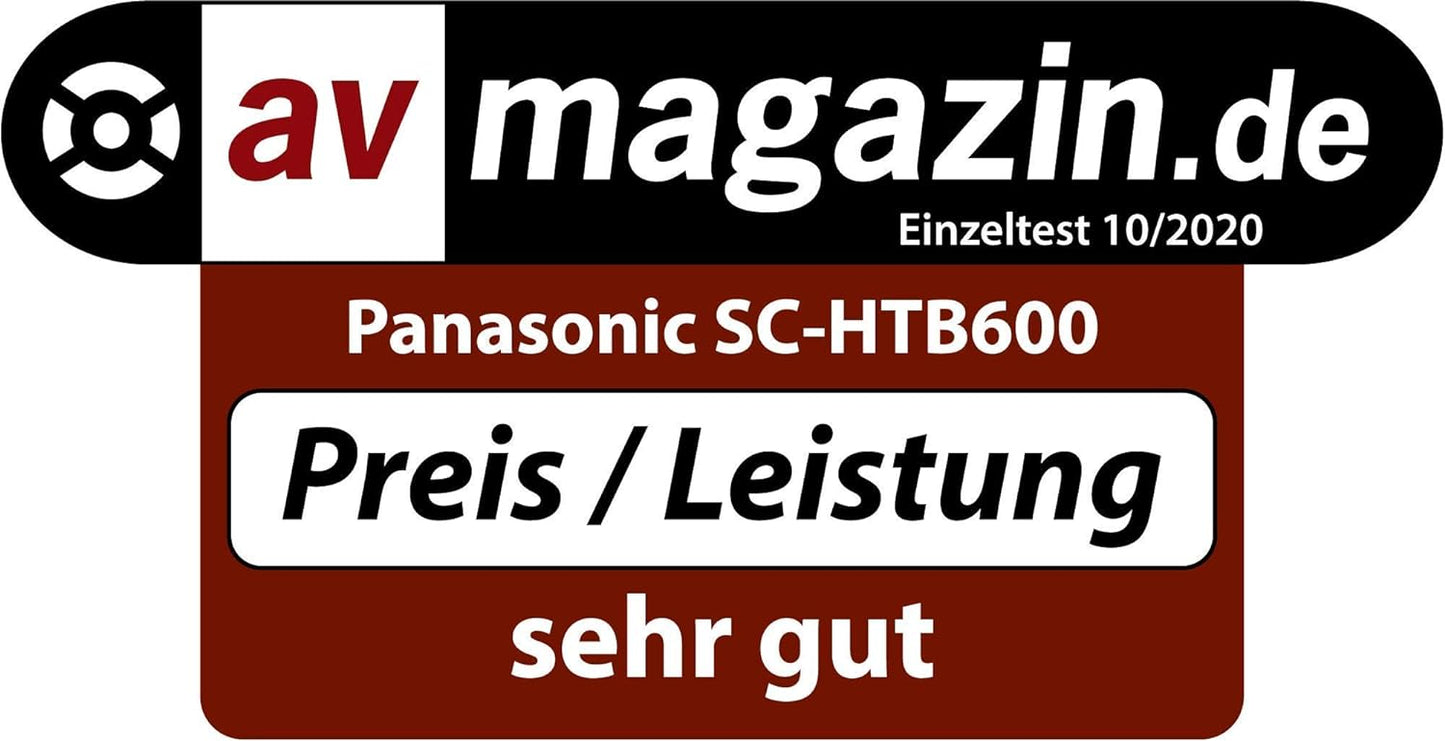 Panasonic SC-HTB600EGK 2.1 Soundbar mit kabellosem Subwoofer (Dolby Atmos, Bluetooth, HDMI, 360 Watt RMS) schwarz