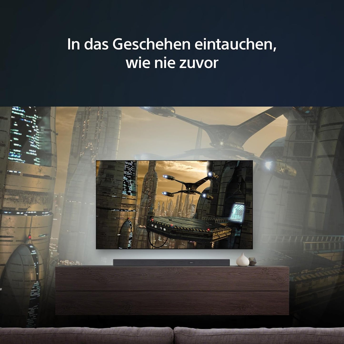 Sony HT-A5000 5.1.2-Kanal Surround Sound Dolby Atmos Premium-Soundbar mit integriertem Subwoofer (HDMI, Bluetooth, High-Res Audio, 500W Gesamtleistung), Schwarz