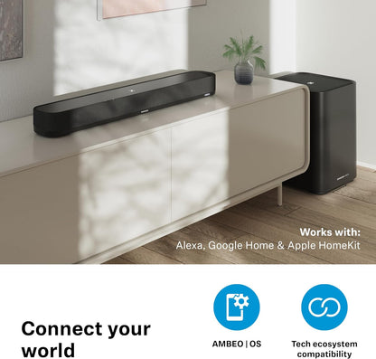 SENNHEISER AMBEO Soundbar Plus für TV und Musik - EU-Stecker - 3D Surround Sound, virtuelles 7.1.4-Lautsprecher-Setup, eingebaute Dual Subwoofer, erweiterte Streaming-Anbindung und Stimmverbesserung