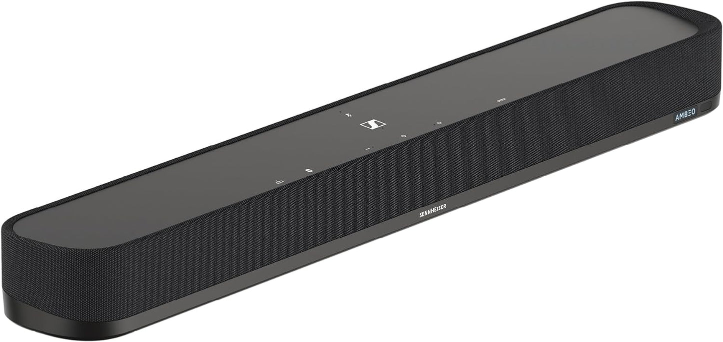 SENNHEISER AMBEO Soundbar Plus für TV und Musik - EU-Stecker - 3D Surround Sound, virtuelles 7.1.4-Lautsprecher-Setup, eingebaute Dual Subwoofer, erweiterte Streaming-Anbindung und Stimmverbesserung