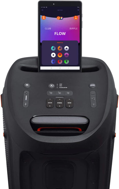 JBL PartyBox 310 in Schwarz – Trag- und rollbarer Bluetooth Party-Lautsprecher mit Lichteffekten – Spritzwassergeschützte, mobile Musikbox mit Akku