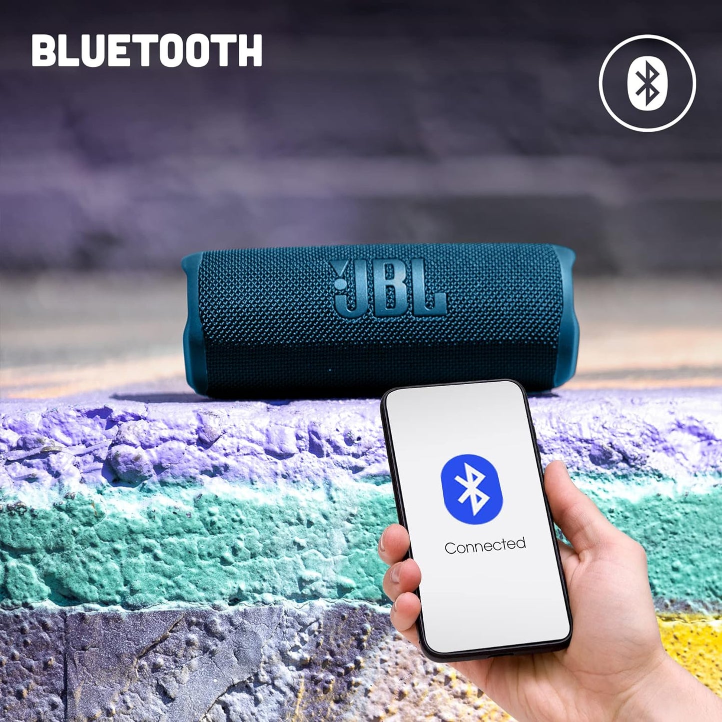 JBL Flip 6 Bluetooth Box in Blau – Wasserdichter, tragbarer Lautsprecher mit 2-Wege-Lautsprechersystem für kraftvollen Sound – Bis zu 12 Stunden kabellos Musik abspielen