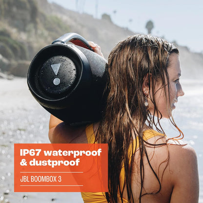 JBL Boombox 3 – Kabelloser Bluetooth-Lautsprecher – Tragbare, wasserdichte Musikbox mit Innen- und Außenmodus – 24 Stunden Spielzeit – In Schwarz