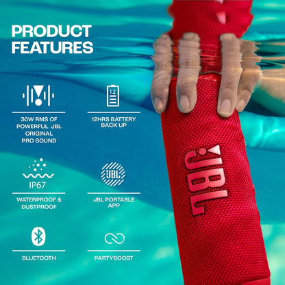 JBL Flip 6 Bluetooth Box in Blau – Wasserdichter, tragbarer Lautsprecher mit 2-Wege-Lautsprechersystem für kraftvollen Sound – Bis zu 12 Stunden kabellos Musik abspielen