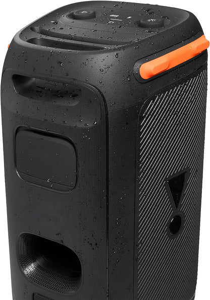 JBL PartyBox 110 in Schwarz – Trag- und rollbarer Bluetooth Party-Lautsprecher mit Lichteffekten – Spritzwassergeschützte, mobile Musikbox mit Akku