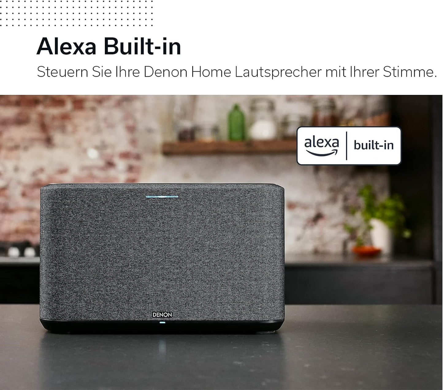 Denon Home 150 Multiroom-Lautsprecher, HiFi Lautsprecher mit HEOS Built-in, Alexa integriert, WLAN, Bluetooth, USB, AirPlay 2, Hi-Res Audio, weiß