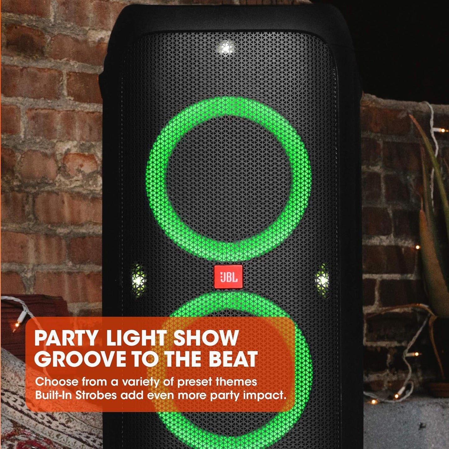 JBL PartyBox 310 in Schwarz – Trag- und rollbarer Bluetooth Party-Lautsprecher mit Lichteffekten – Spritzwassergeschützte, mobile Musikbox mit Akku