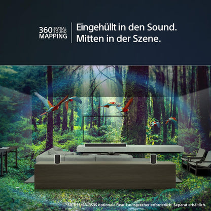 Sony HT-A7000 7.1.2-Kanal Surround Sound Dolby Atmos Premium-Soundbar mit integriertem Subwoofer (Vertical-Sound-Engine, HDMI, Bluetooth, High-Res Audio, 500W Gesamtleistung), Schwarz, Negro