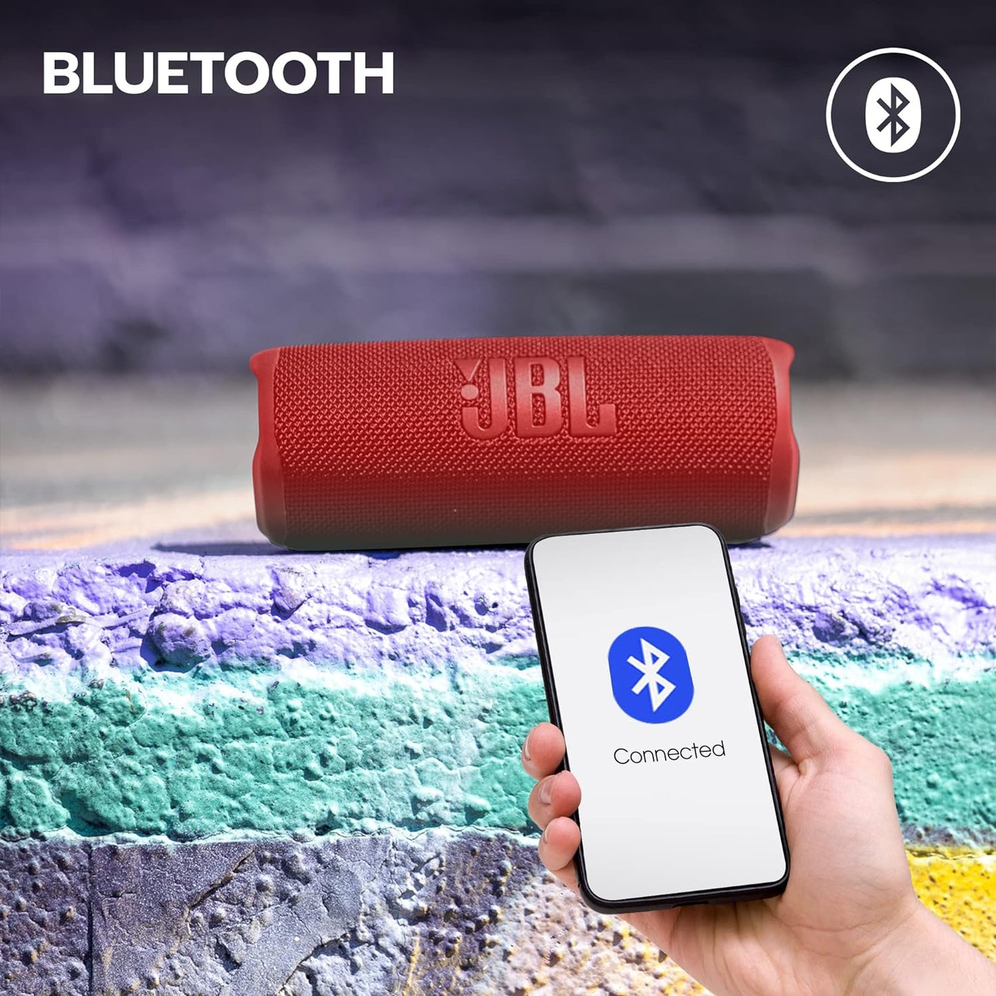JBL Flip 6 Bluetooth Box in Blau – Wasserdichter, tragbarer Lautsprecher mit 2-Wege-Lautsprechersystem für kraftvollen Sound – Bis zu 12 Stunden kabellos Musik abspielen