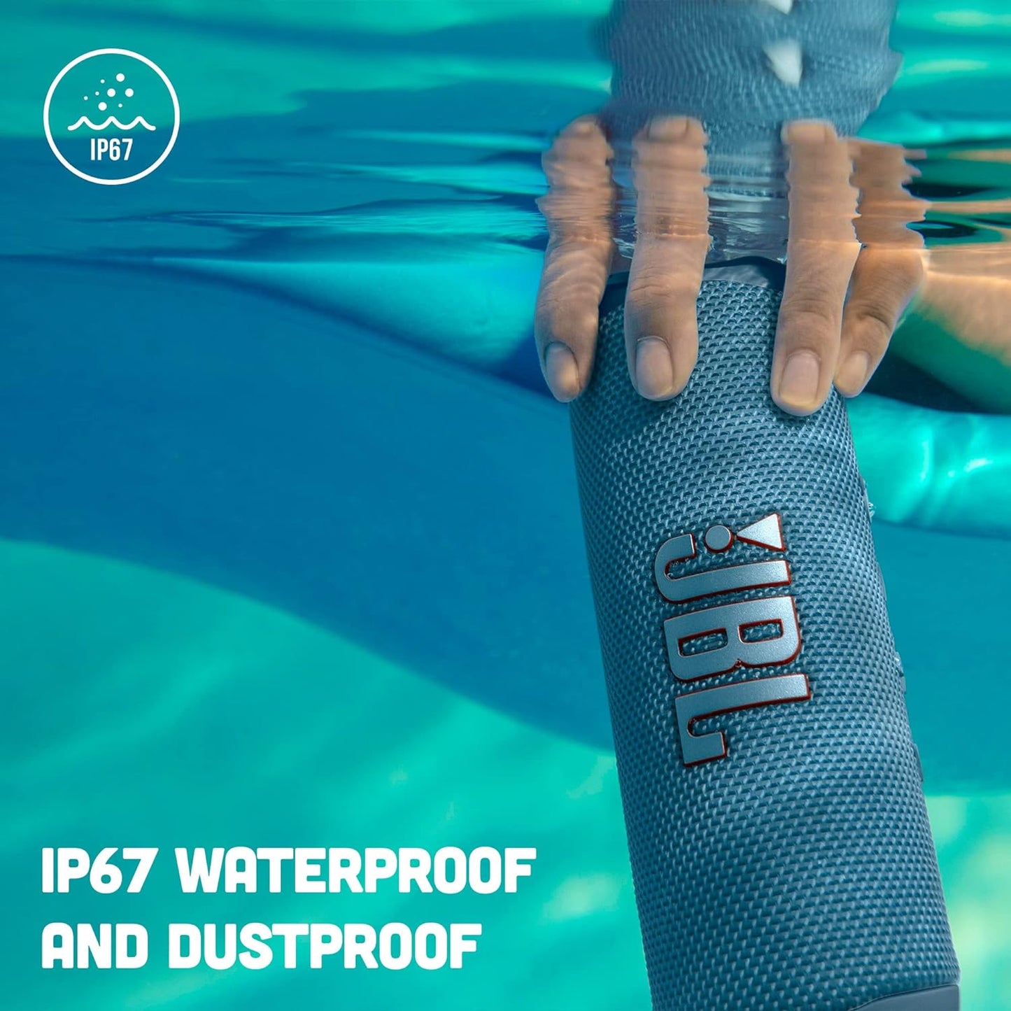 JBL Flip 6 Bluetooth Box in Blau – Wasserdichter, tragbarer Lautsprecher mit 2-Wege-Lautsprechersystem für kraftvollen Sound – Bis zu 12 Stunden kabellos Musik abspielen
