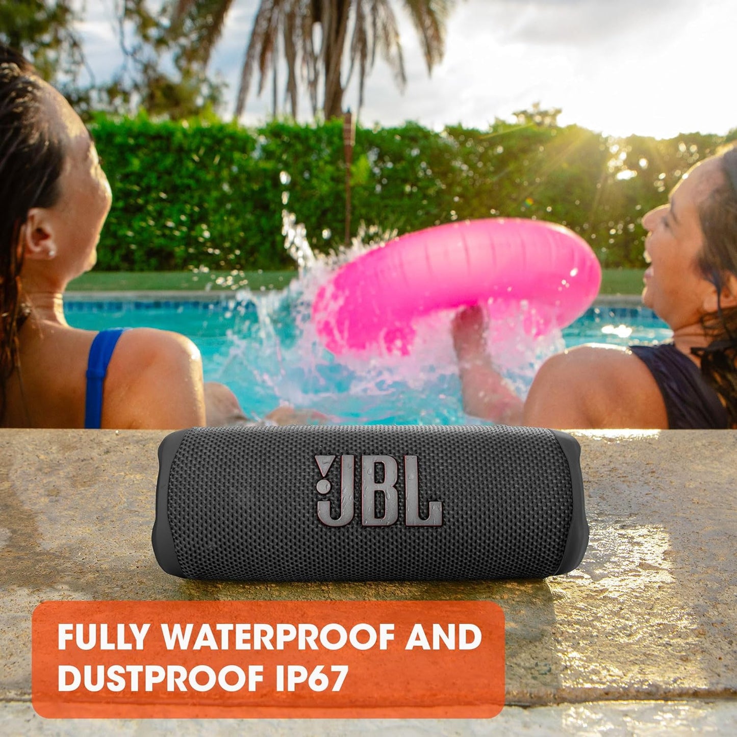 JBL Flip 6 Bluetooth Box in Blau – Wasserdichter, tragbarer Lautsprecher mit 2-Wege-Lautsprechersystem für kraftvollen Sound – Bis zu 12 Stunden kabellos Musik abspielen