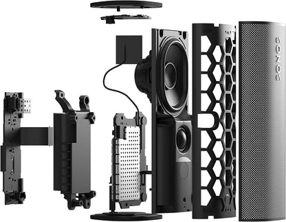 Sonos Roam + kabelloses Ladegerät, schwarz – Wasserdichter WLAN & Bluetooth Lautsprecher mit Alexa Sprachsteuerung, Google Assistant und AirPlay 2