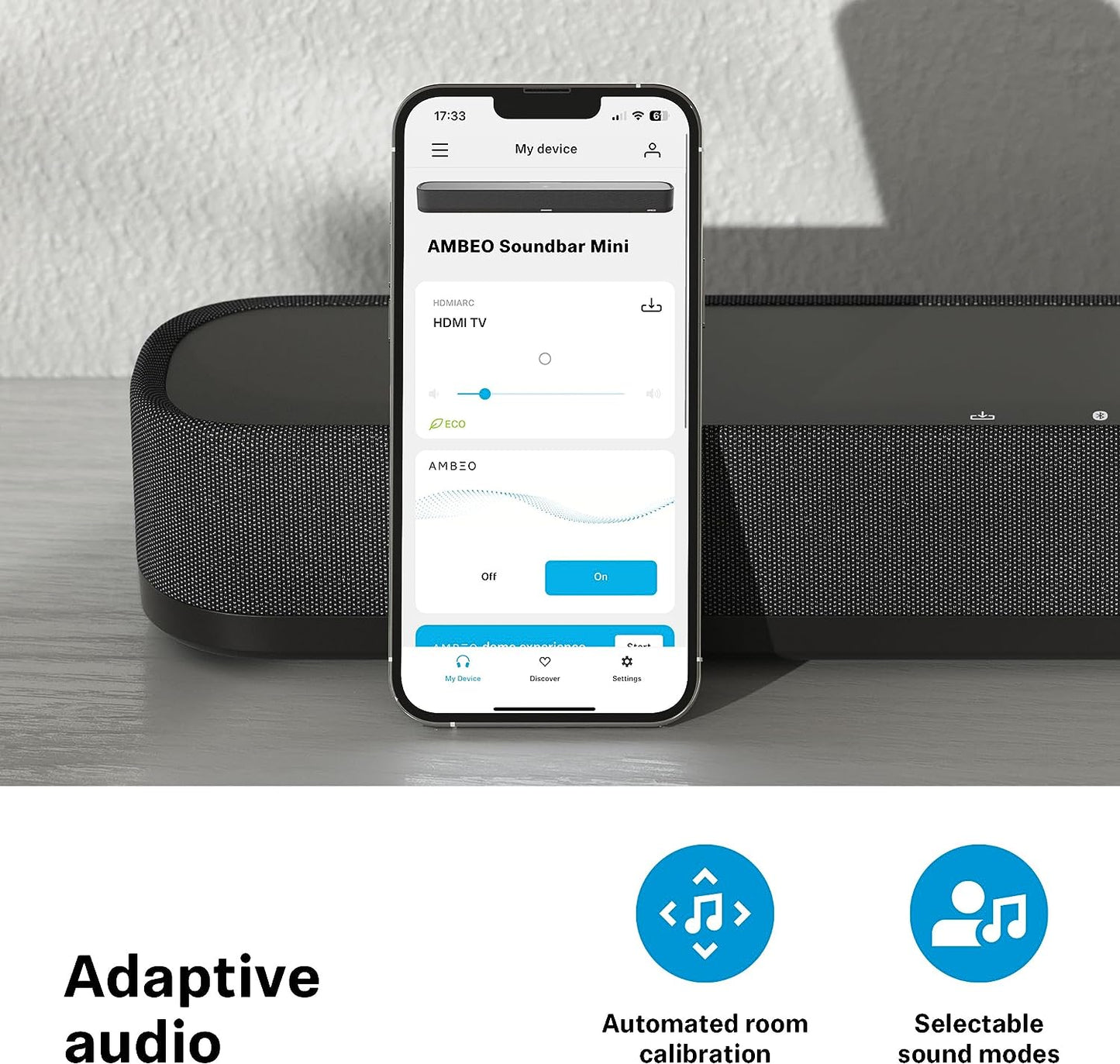 SENNHEISER AMBEO Soundbar Plus für TV und Musik - EU-Stecker - 3D Surround Sound, virtuelles 7.1.4-Lautsprecher-Setup, eingebaute Dual Subwoofer, erweiterte Streaming-Anbindung und Stimmverbesserung