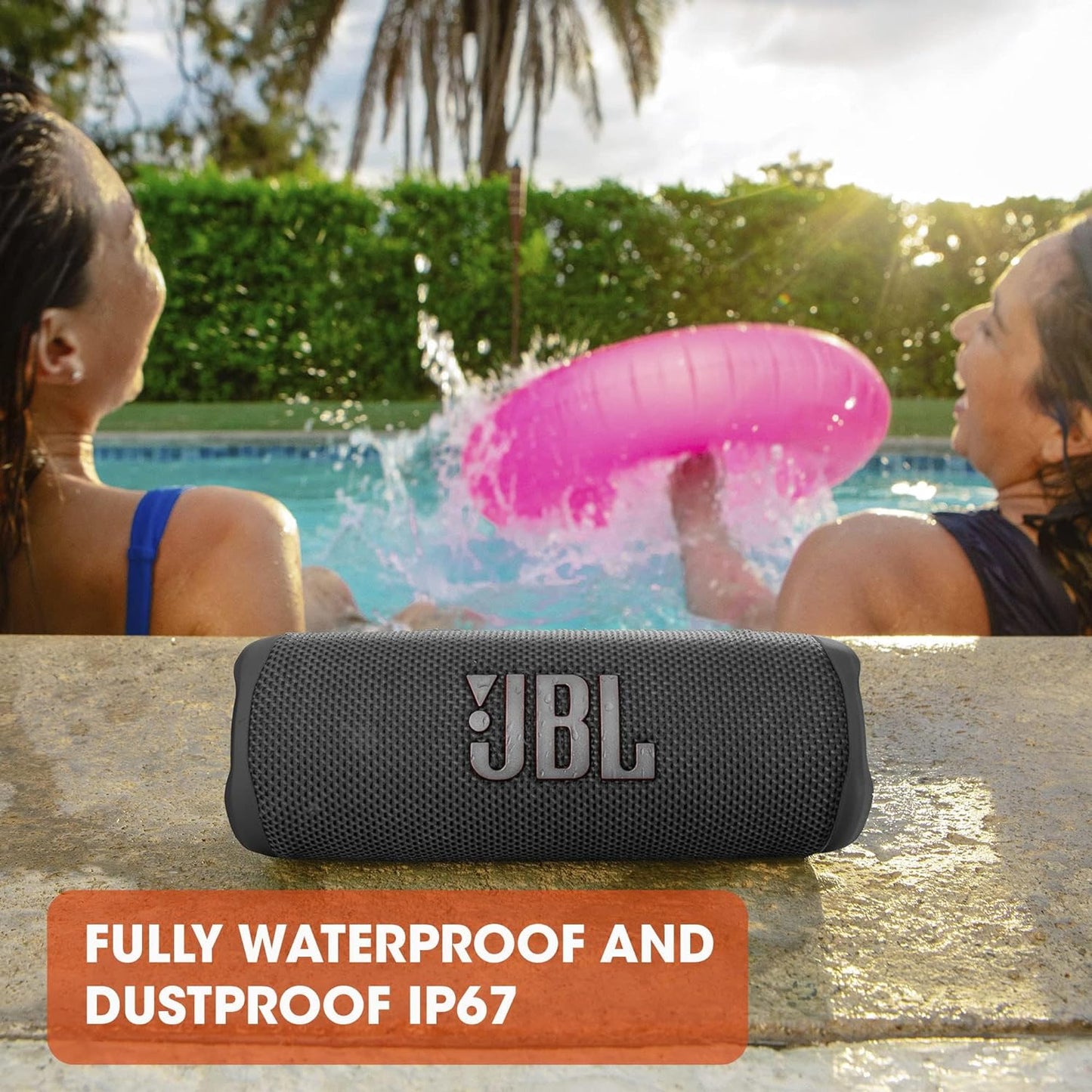 JBL Flip 6 Bluetooth Box in Blau – Wasserdichter, tragbarer Lautsprecher mit 2-Wege-Lautsprechersystem für kraftvollen Sound – Bis zu 12 Stunden kabellos Musik abspielen