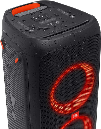 JBL PartyBox 310 in Schwarz – Trag- und rollbarer Bluetooth Party-Lautsprecher mit Lichteffekten – Spritzwassergeschützte, mobile Musikbox mit Akku