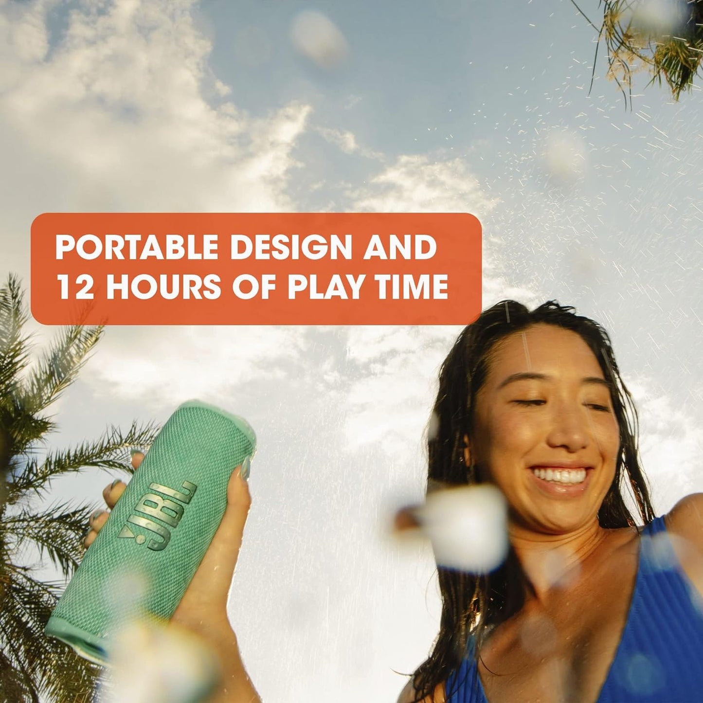 JBL Flip 6 Bluetooth Box in Blau – Wasserdichter, tragbarer Lautsprecher mit 2-Wege-Lautsprechersystem für kraftvollen Sound – Bis zu 12 Stunden kabellos Musik abspielen