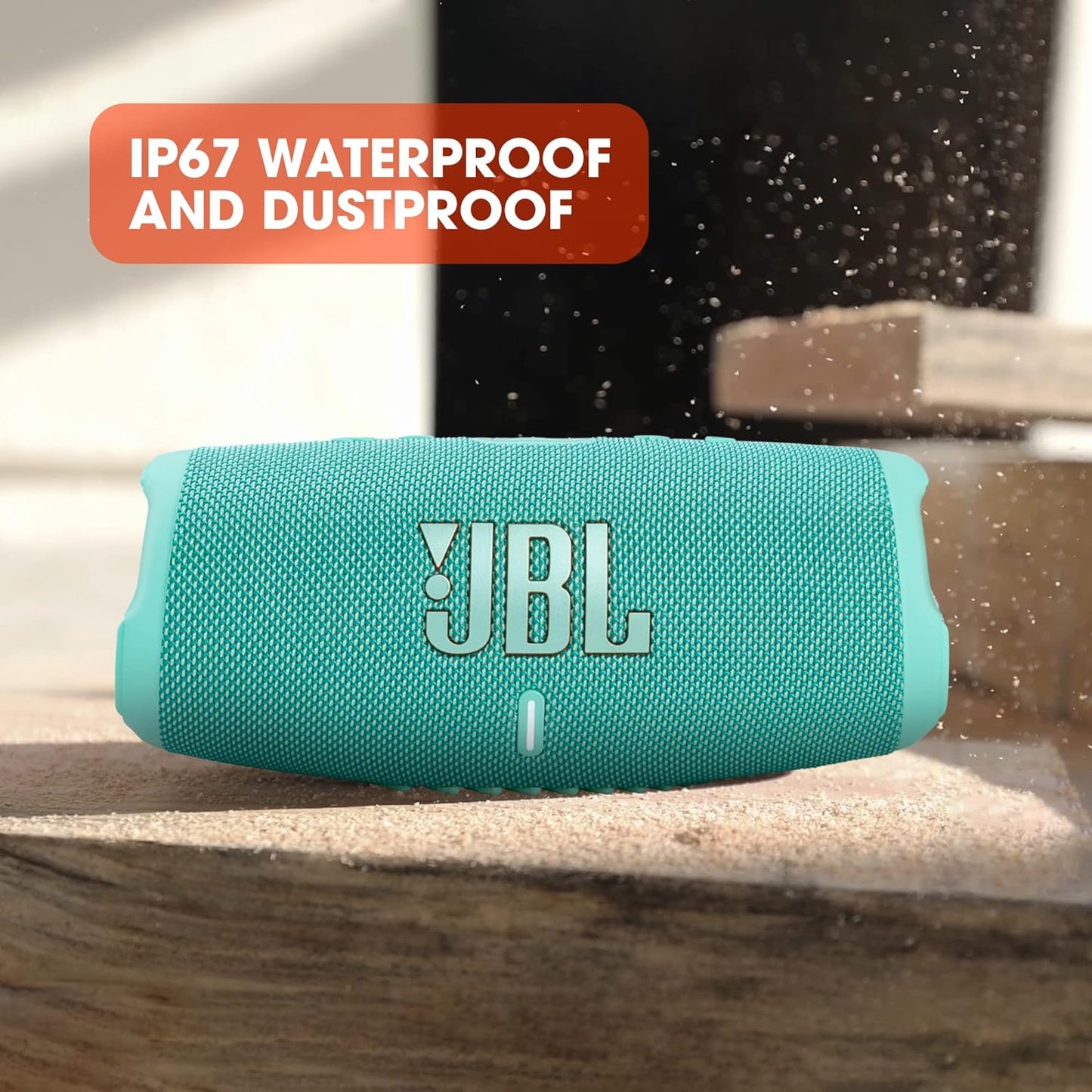 JBL Charge 5 Bluetooth-Lautsprecher in Schwarz – Wasserfeste, portable Boombox mit integrierter Powerbank – Eine Akku-Ladung für bis zu 20 Stunden kabellosen Musikgenuss