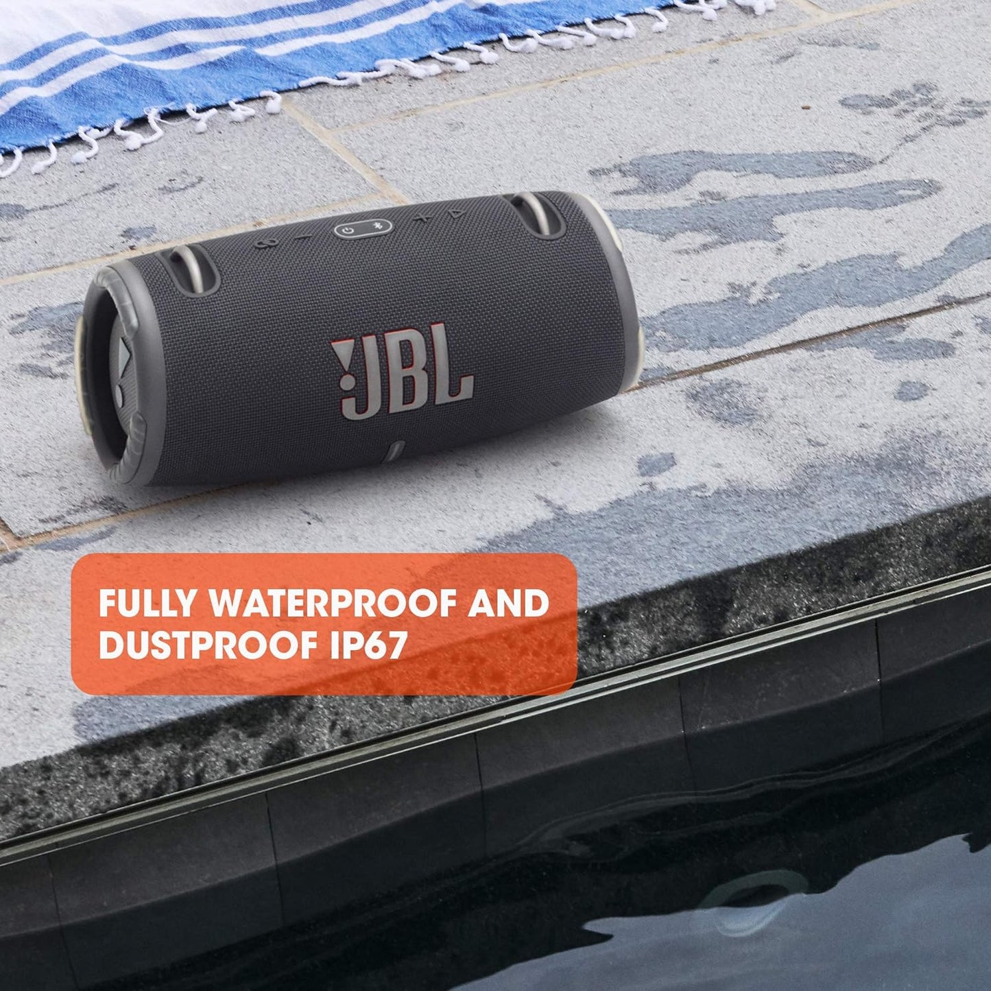JBL Xtreme 3 Musikbox in Camouflage – Wasserdichter, portabler Stereo Bluetooth Speaker mit integrierter Powerbank – Mit nur einer Akku-Ladung bis zu 15 Stunden Musikgenuss